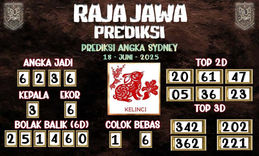 Prediksi Togel Sydney 18 Juni 2025 Dari Raja Jawa