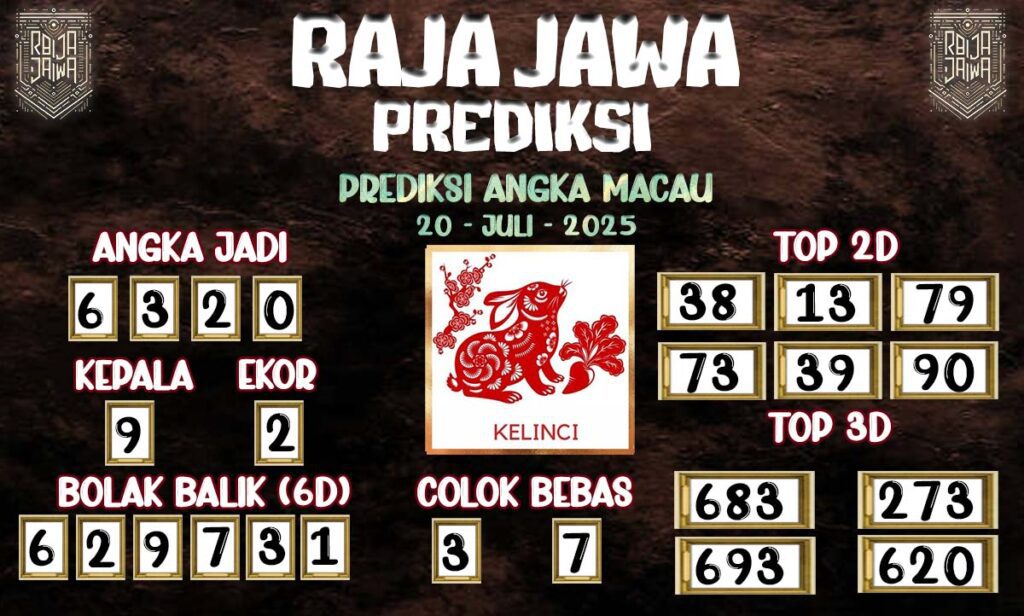 Prediksi Togel Macau 20 Juli 2025 Dari Raja Jawa
