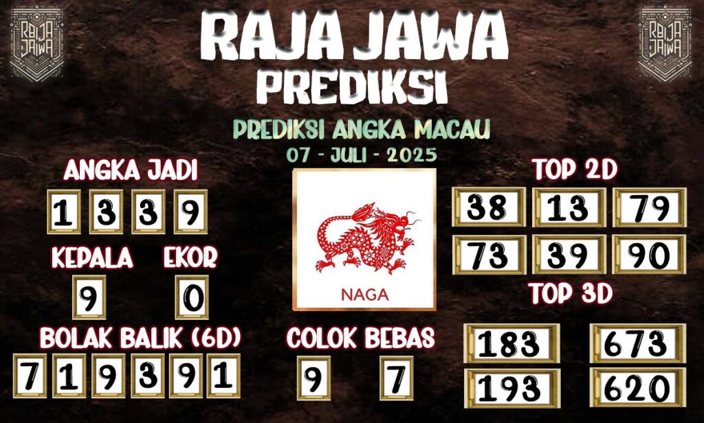 Prediksi Togel Macau 07 Juli 2025 Dari Raja Jawa