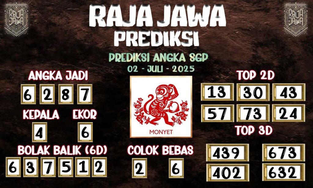 Prediksi Togel SGP 02 Juli 2025 Dari Raja Jawa