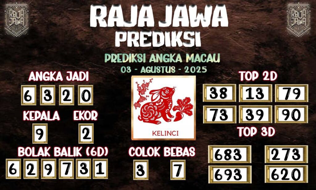 Prediksi Togel Macau 03 Agustus 2025 Dari Raja Jawa