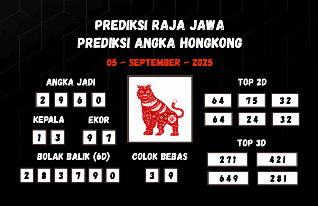 Prediksi Togel Hongkong 05 September 2025 Dari Raja Jawa