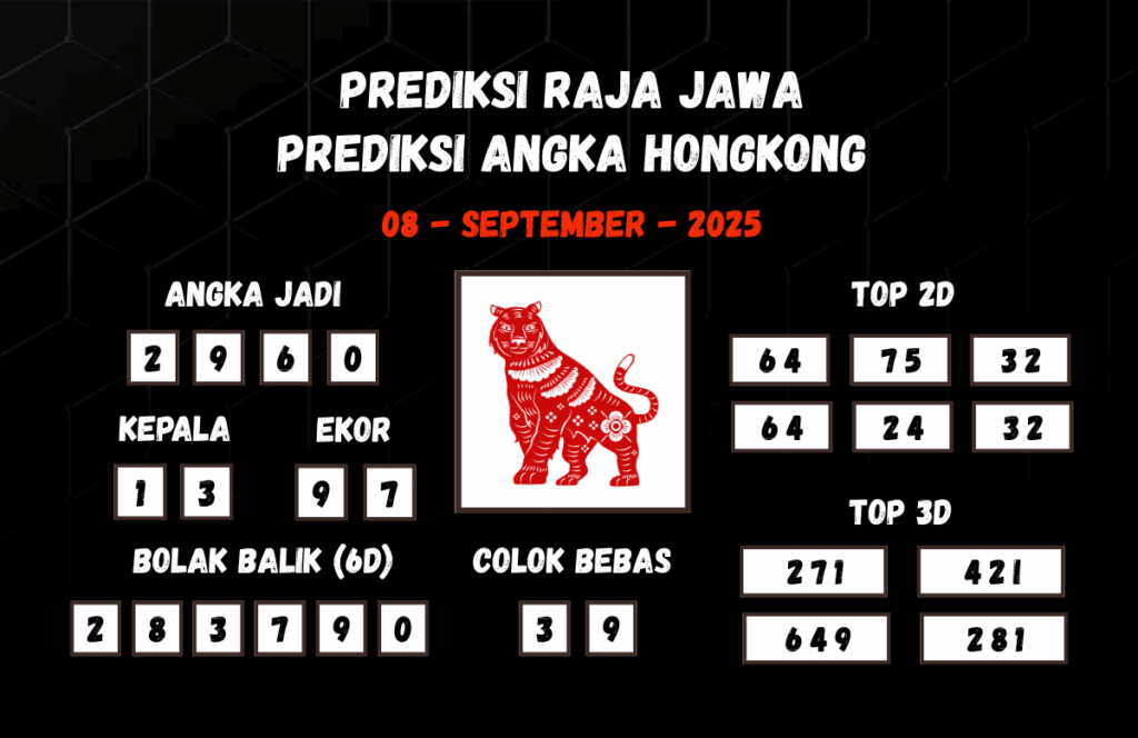 Prediksi Togel Hongkong 08 September 2025 Dari Raja Jawa