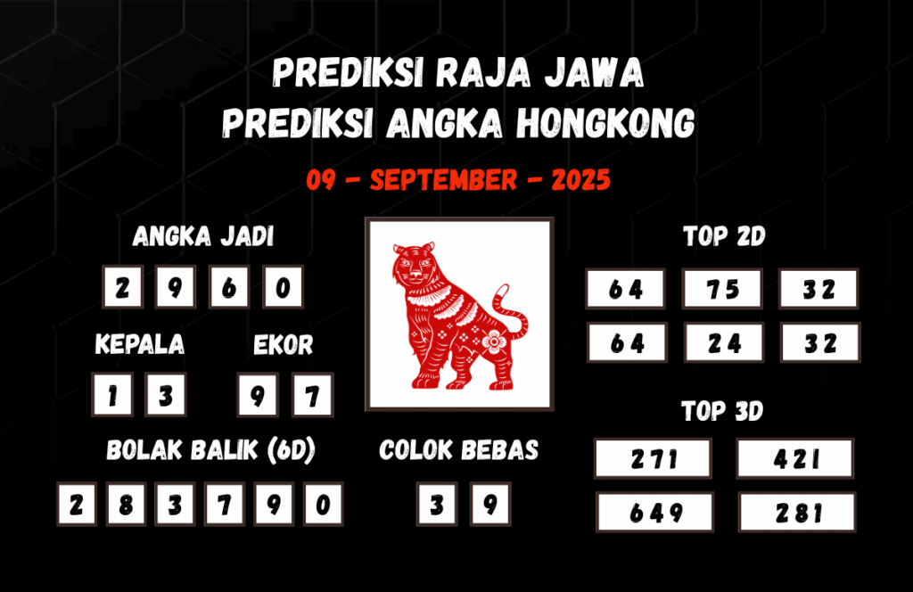 Prediksi Togel Hongkong 09 September 2025 Dari Raja Jawa