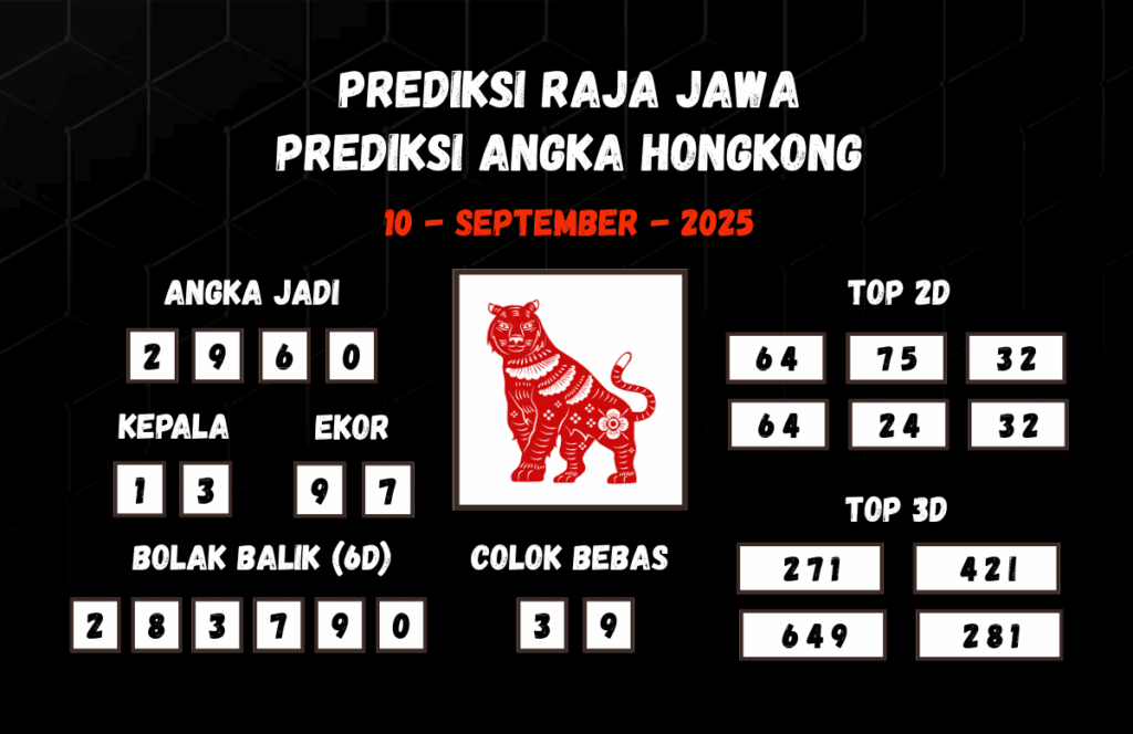 Prediksi Togel Hongkong 10 September 2025 Dari Raja Jawa