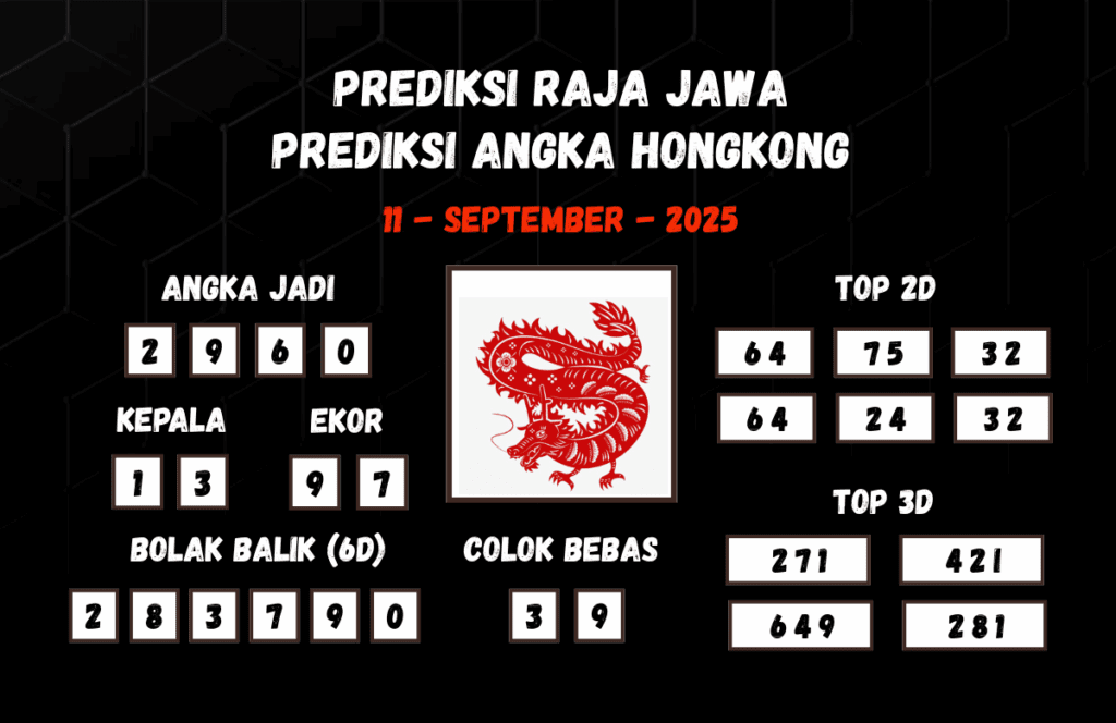 Prediksi Togel Hongkong 11 September 2025 Dari Raja Jawa