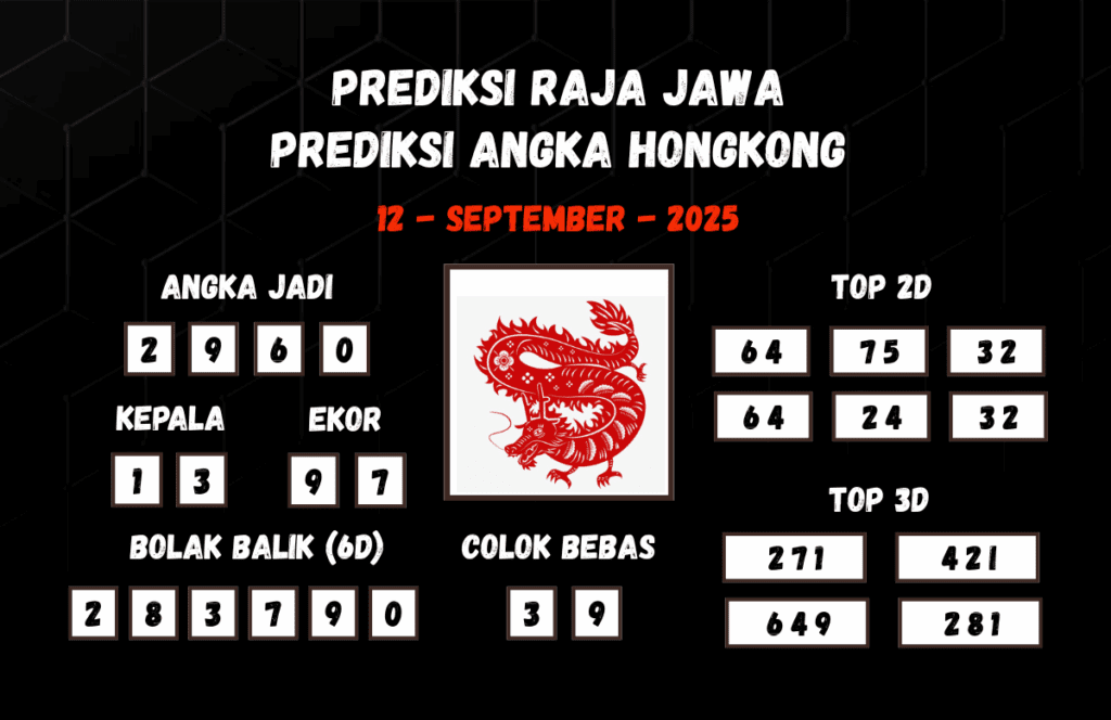 Prediksi Togel Hongkong 12 September 2025 Dari Raja Jawa