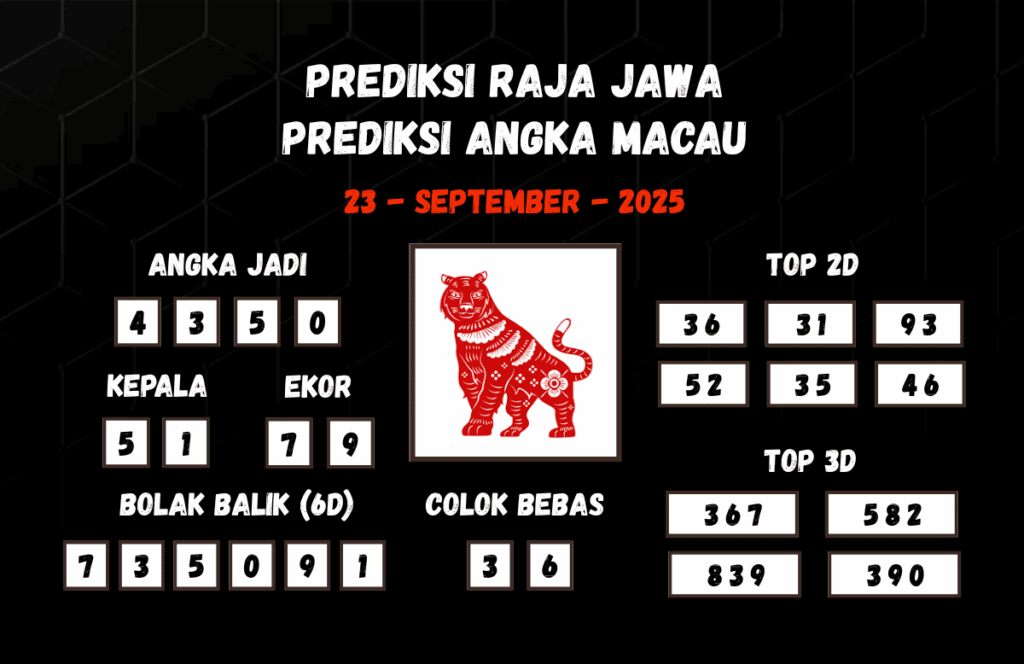 Prediksi Togel Macau 23 September 2025 Dari Raja Jawa