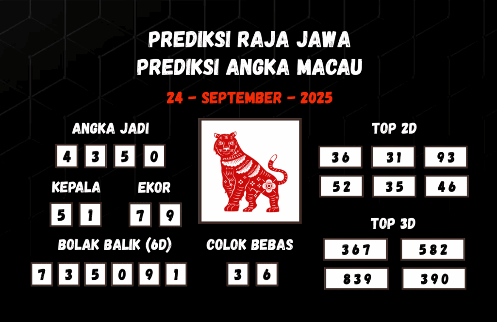 Prediksi Togel Macau 24 September 2025 Dari Raja Jawa