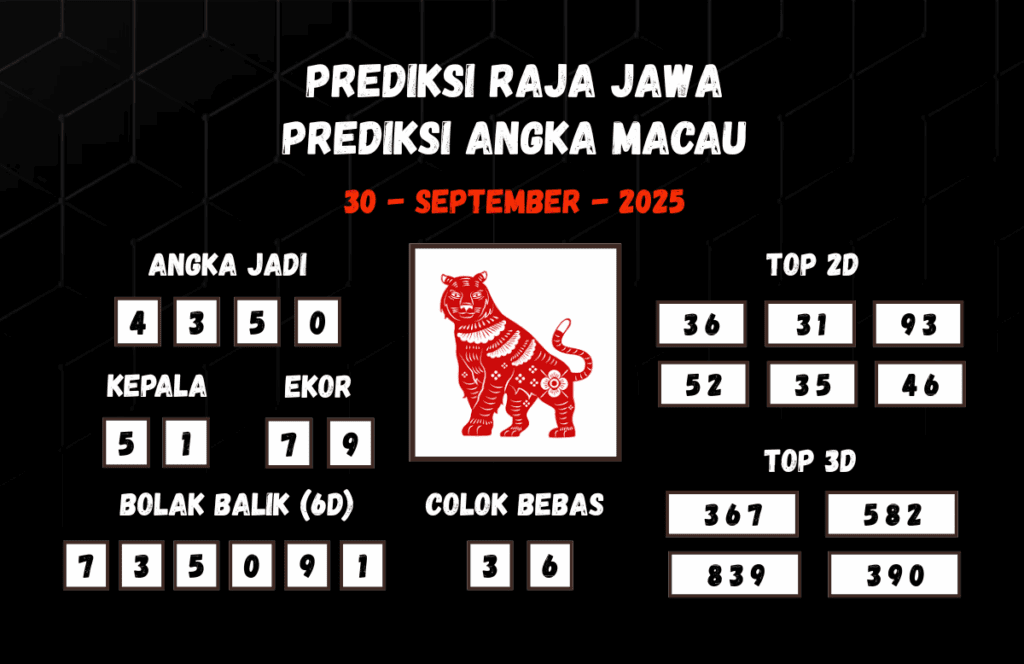 Prediksi Togel Macau 30 September 2025 Dari Raja Jawa