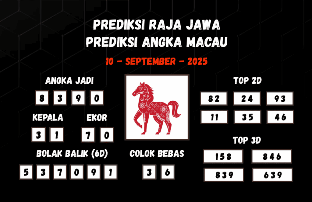 Prediksi Togel Macau 10 September 2025 Dari Raja Jawa