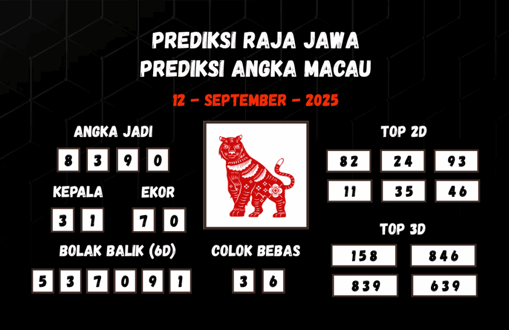 Prediksi Togel Macau 12 September 2025 Dari Raja Jawa