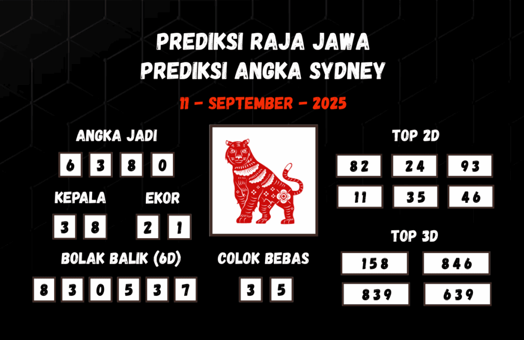 Prediksi Togel Sydney 11 September 2025 Dari Raja Jawa