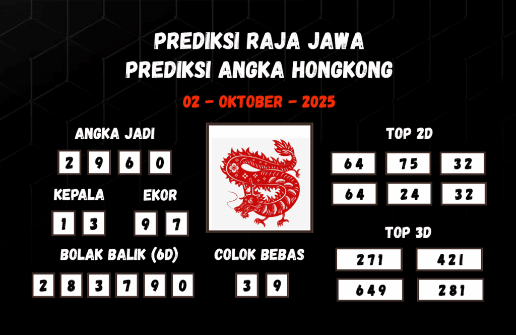 Prediksi Togel Hongkong 02 Oktober 2025 Dari Raja Jawa